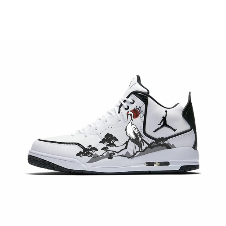 Jordan Courtside 23 Abrasion Resistant Mid top Vintage Basketball Shoes Men’s Black White