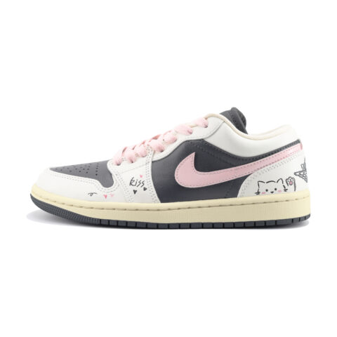 Jordan Air Jordan 1 Carp’s Desire, Love Journal Low top Vintage Basketball Shoes Unisex Black Pink