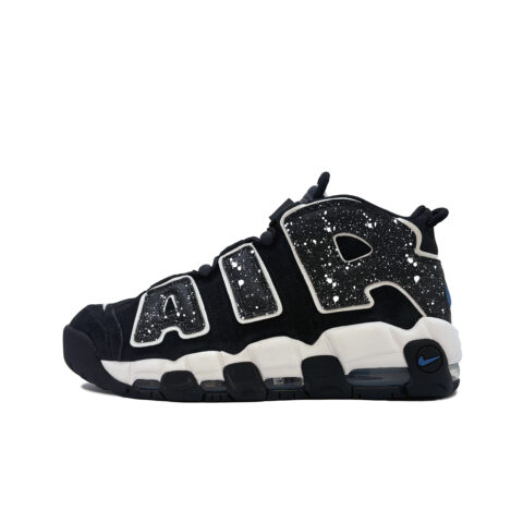 Nike Air More Uptempo Slip Resistant Abrasion Resistant Mid top Vintage Basketball Shoes Men’s Black White