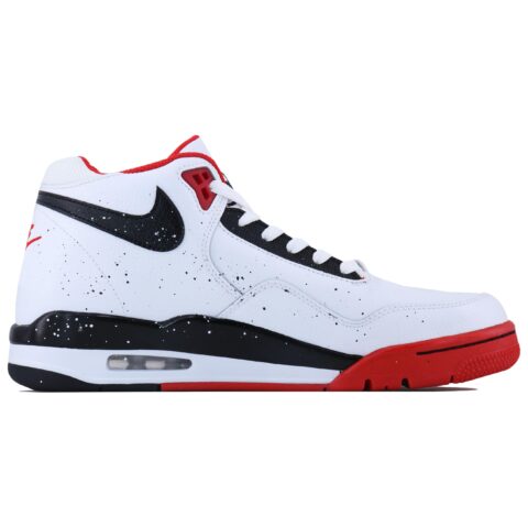 Nike Flight Legacy Ink Plum Blossom Mid top Vintage Basketball Shoes Unisex White Red Black