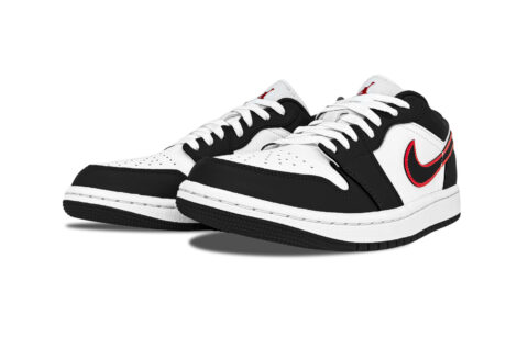 Jordan Air Jordan 1 Blazing Fury Leather Balance Low top Vintage Basketball Shoes Unisex Black White