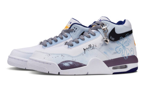 Nike Flight Legacy Datura Slip Resistant Abrasion Resistant Mid top Vintage Basketball Shoes Men’s White Blue