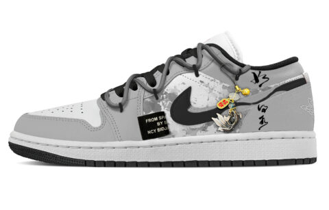 Jordan Air Jordan 1 Cloud Clear, Heart Box Abrasion Resistant Low top Vintage Basketball Shoes Unisex Gray