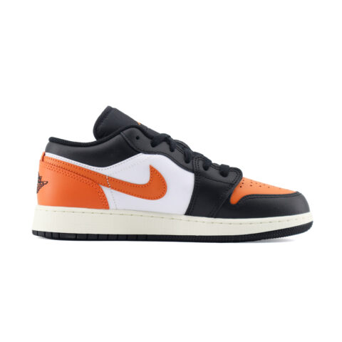 Jordan Air Jordan 1 Low Abrasion Resistant Abrasion Resistant Low top Vintage Basketball Shoes Unisex Black Orange