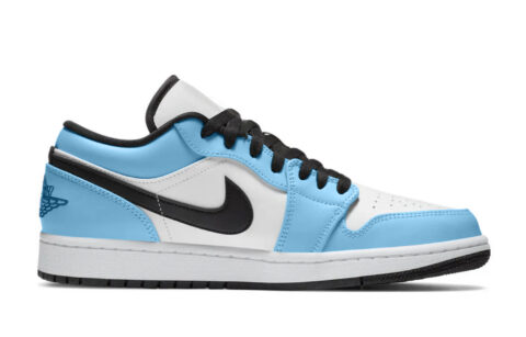 Jordan Air Jordan 1 Miami Abrasion Resistant Low top Vintage Basketball Shoes Unisex Sky Blue