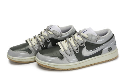 Jordan Air Jordan 1 Vintage Basketball Shoes Men’s Low Top Gray/White/Green