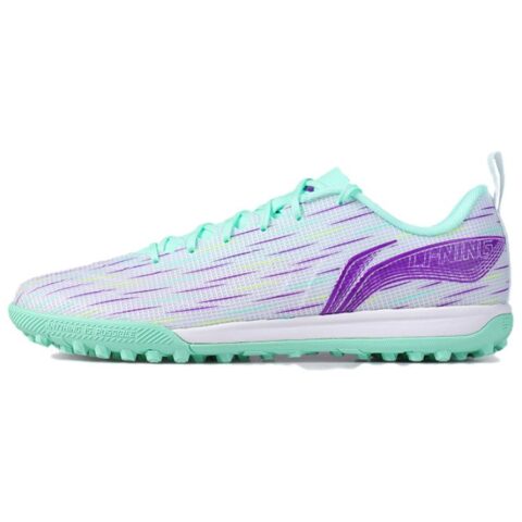 Li Ning Comfortable And Trendy TF Turf Artificial Turf Soccer Shoes Men’s Blue White Purple