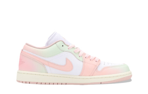 Jordan Air Jordan 1 Guava Milk Green Abrasion Resistant Low top Vintage Basketball Shoes Unisex White Pink