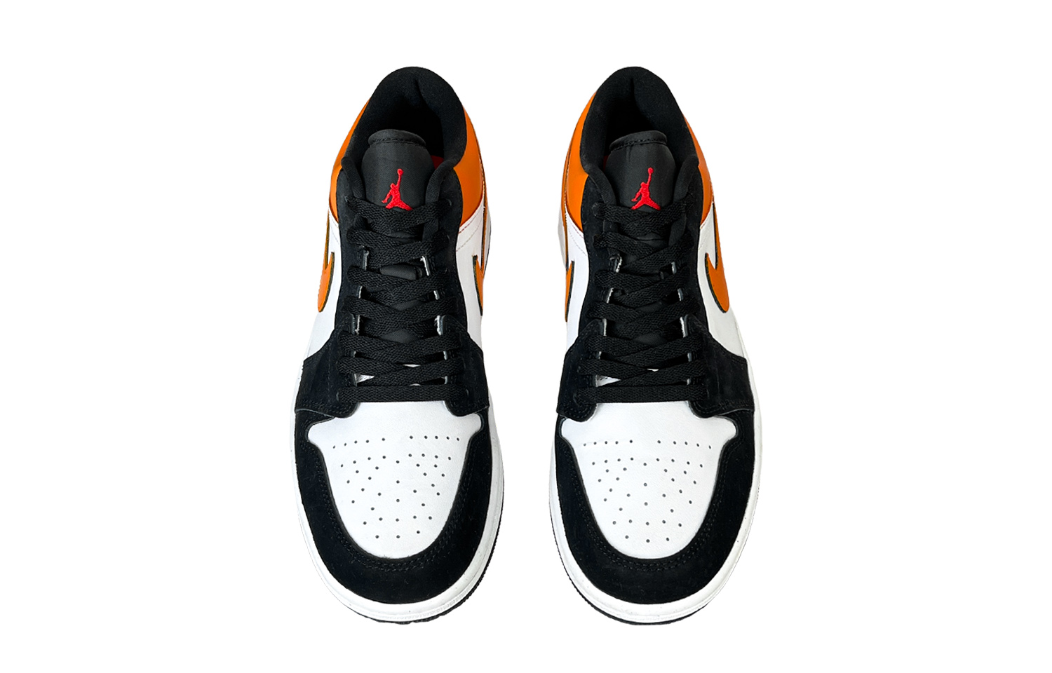 Jordan Air Jordan 1 Shattered Cushioning Abrasion Resistant Low top Vintage Basketball Shoes Unisex Black Orange