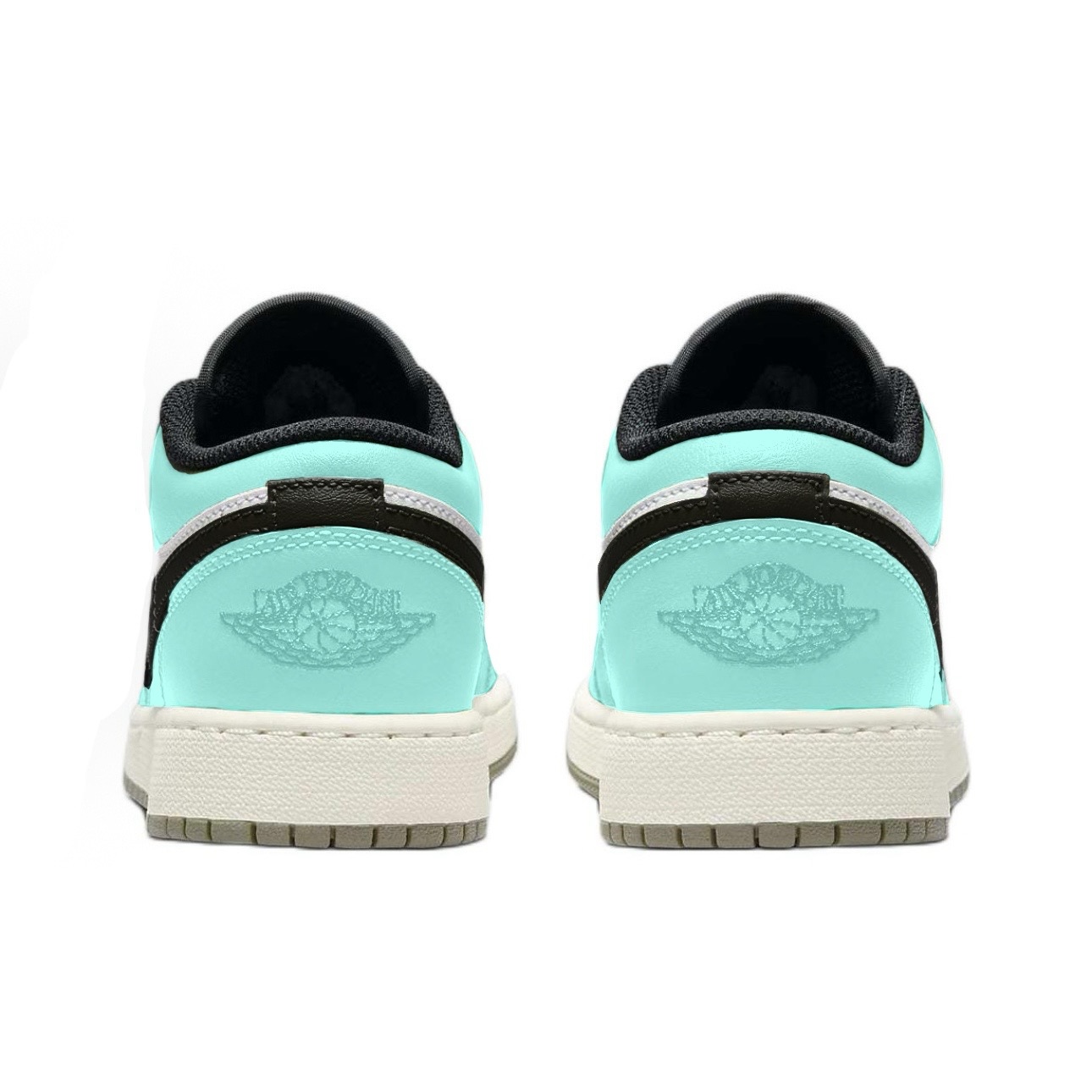 Jordan Air Jordan 1 Mini Hook 3 Leather Abrasion Resistant Low top Vintage Basketball Shoes Unisex Cyan