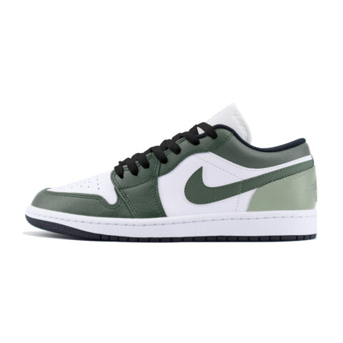 Jordan Air Jordan 1 Abrasion Resistant Low top Vintage Basketball Shoes Unisex White Green