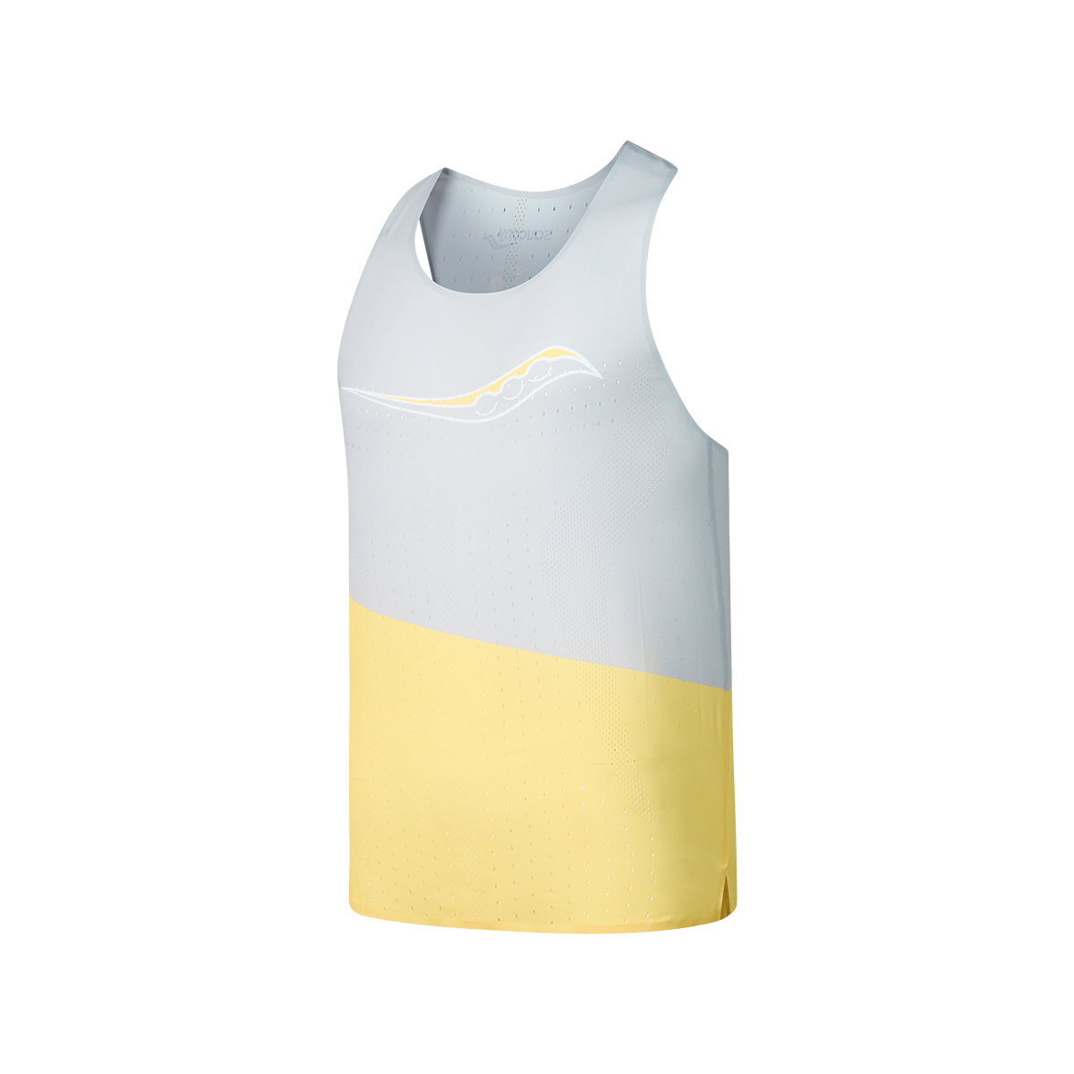 Saucony Running Tank Top Unisex Orange Yellow & Premium Gray Print