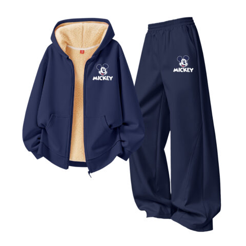 Disney Kids Casual Sportswear Crew Neck Thickened And Fleece Lined