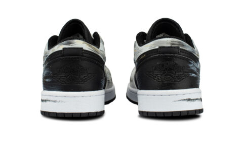 Jordan Air Jordan 1 Synthetic Leather Abrasion Resistant Low top Vintage Basketball Shoes Unisex Dark Gray
