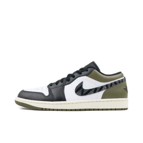Jordan Air Jordan 1 Abrasion Resistant Low top Vintage Basketball Shoes Unisex Green