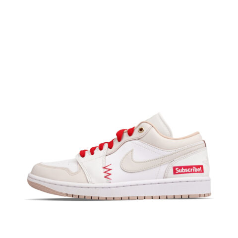 Jordan Air Jordan 1 Hip hop Street Style Cushioning Low top Vintage Basketball Shoes Unisex White
