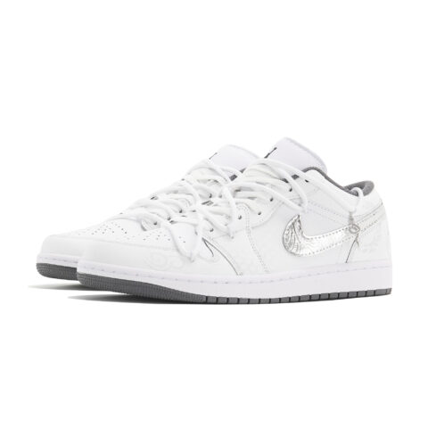 Jordan Air Jordan 1 Abrasion Resistant Abrasion Resistant Low top Vintage Basketball Shoes Unisex White