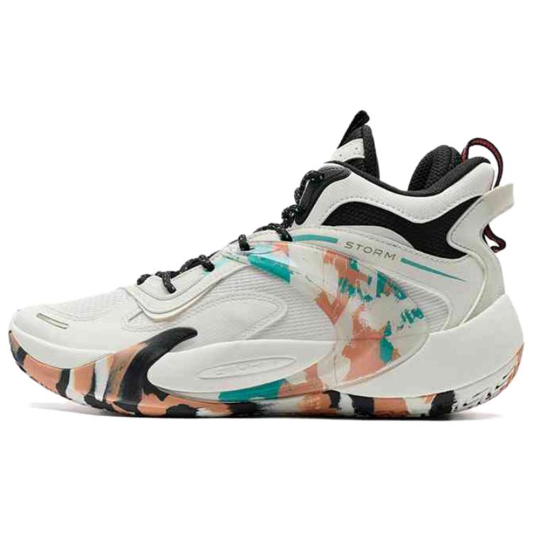 XTEP Textile, Artificial Leather Cushioning Slip Resistant Abrasion Resistant Mid top Basketball Shoes Men’s