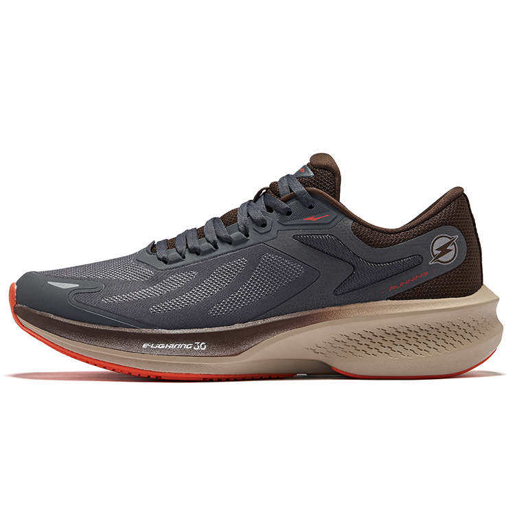 Erke Lightning 3.0 Cushioning Rebound Low top Running Shoes Men's Gray Brown