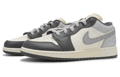 Jordan Air Jordan 1 Low top Vintage Basketball Shoes Unisex Light Gray