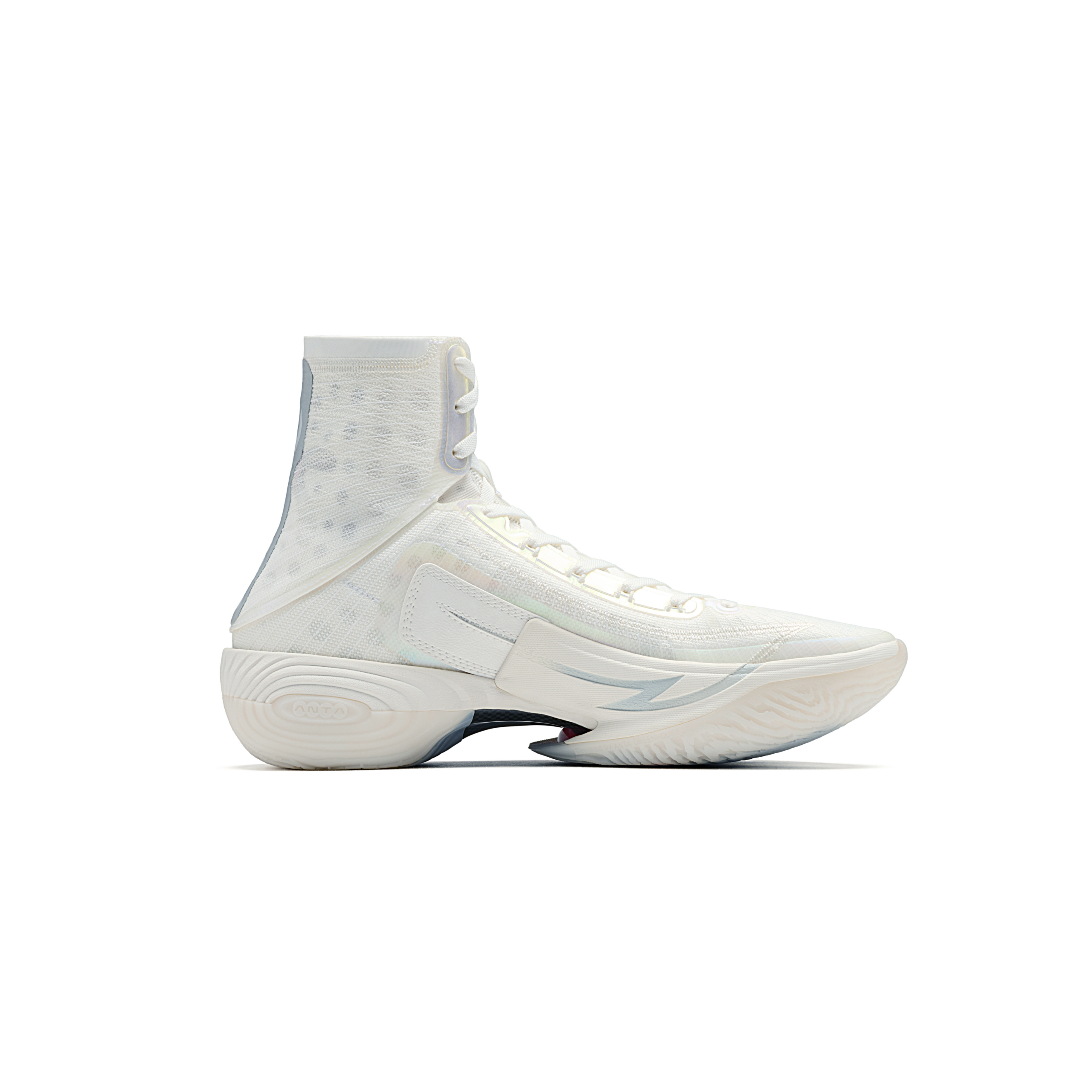 ANTA SNEAKERVERSE Textile, Synthetic Leather High top Basketball Shoes Men’s Iridescent White