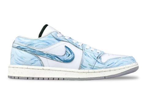 Jordan Air Jordan 1 Fairyland, Azure Sky Firefly Abrasion Resistant Abrasion Resistant Low top Vintage Basketball Shoes