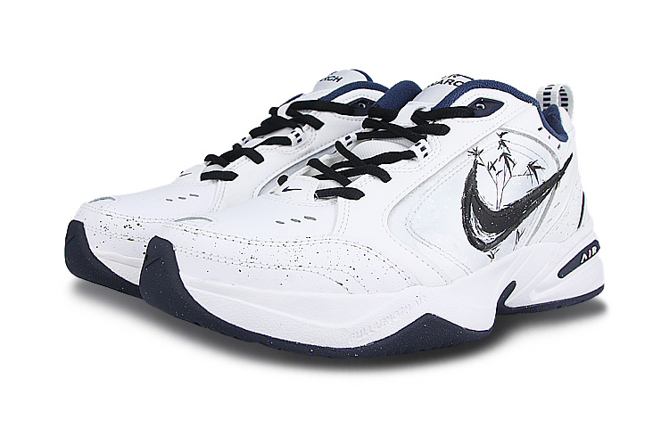 Nike Air Monarch 4 PU Leather Low top Chunky Sneakers Unisex White Black