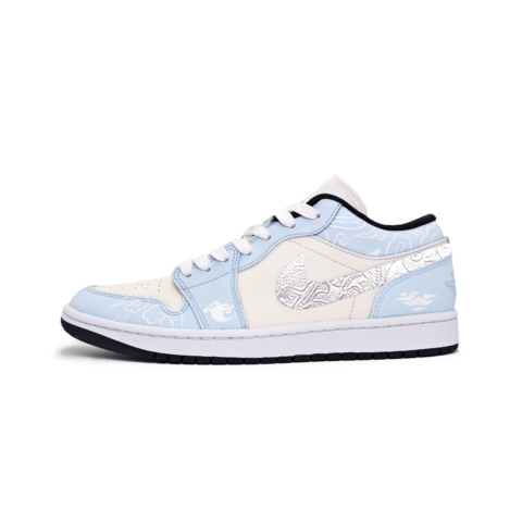 Jordan Air Jordan 1 Cloud Mystic Realm Leather Abrasion Resistant Abrasion Resistant Low top Vintage Basketball Shoes