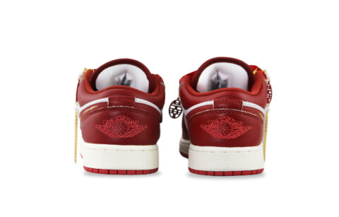 Jordan Air Jordan 1 Abrasion Resistant Low top Vintage Basketball Shoes Women’s Gold Red