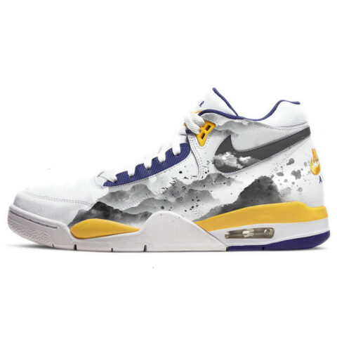 Nike Flight Legacy Slip Resistant And Breathable Mid top Vintage Basketball Shoes Men’s Yellow