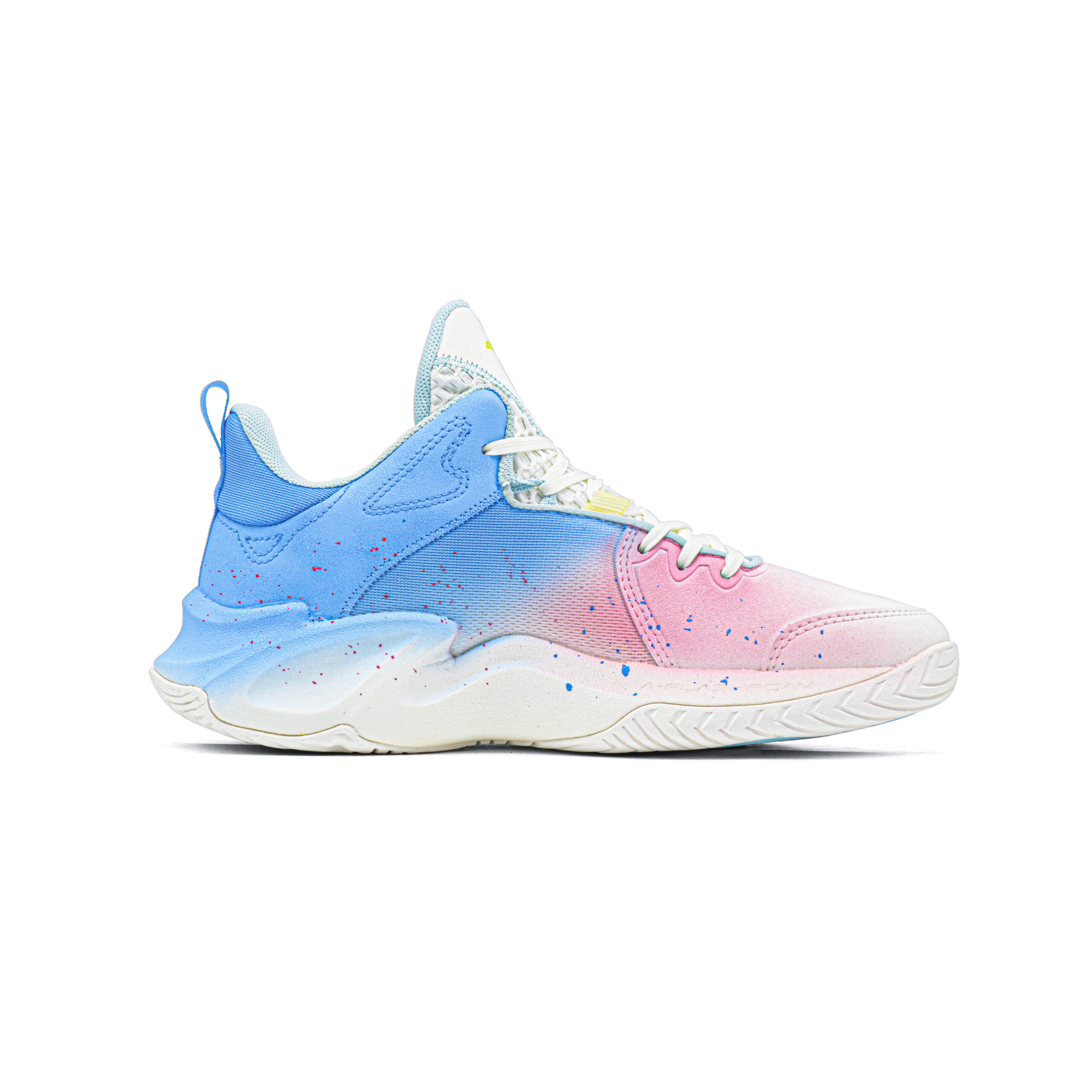 Anta Airspace 4 Berry Boba Fabric Slip Resistant Abrasion Resistant Low top Basketball Shoes Unisex Pink Blue