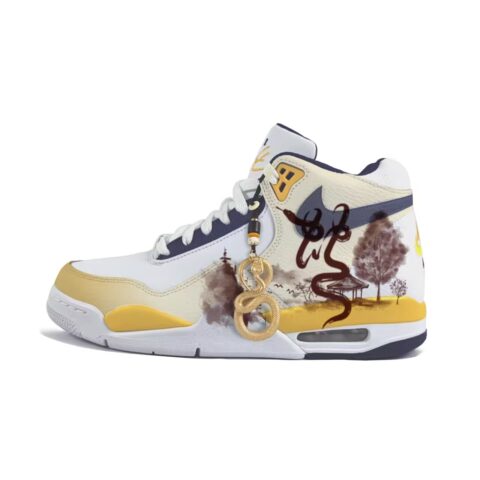 Nike Flight Legacy Cushioning Slip Resistant Abrasion Resistant High top Vintage Basketball Shoes Men’s White
