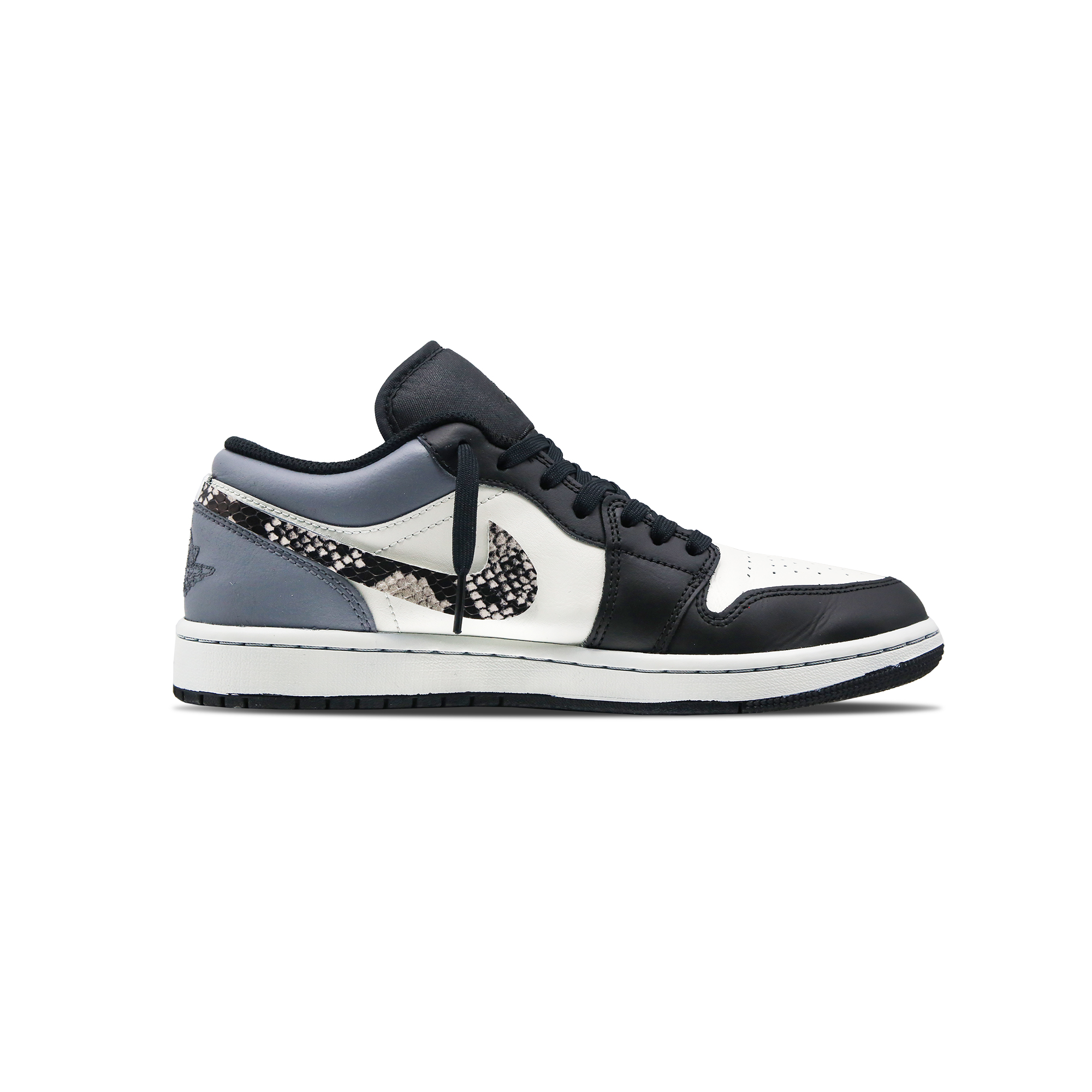 Jordan Air Jordan 1 Slip Resistant Abrasion Resistant Low top Vintage Basketball Shoes Men’s Black White Blue