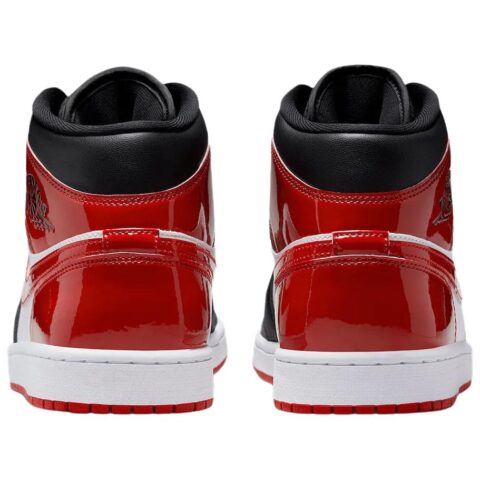 Jordan Air Jordan 1 Patent Leather, Leather Mid top Vintage Basketball Shoes Men’s Black Red White