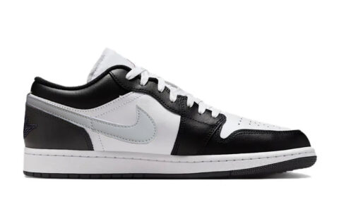 Jordan Air Jordan 1 Silver Star Abrasion Resistant Low top Vintage Basketball Shoes Unisex Black Silver