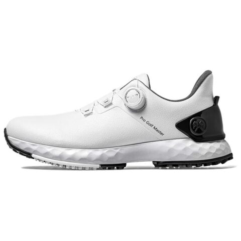 PGM Cushioning Abrasion Resistant Cushioning, Wear Resistant Low top Golf Shoes Men’s Cloud White