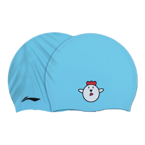 Li Ning Swimming Caps Silicone Swimming Center Unisex Lake Blue