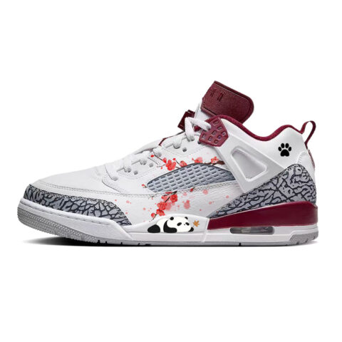 Jordan Spizike Red Plum And Wax Plum, Panda Lying On Its Stomach Abrasion Resistant Slip Resistant Low top