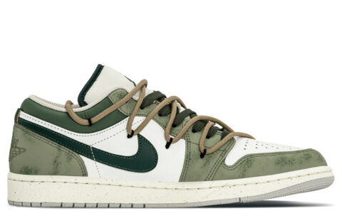 Jordan Air Jordan 1 Abrasion Resistant Abrasion Resistant Low top Vintage Basketball Shoes Men’s Green White