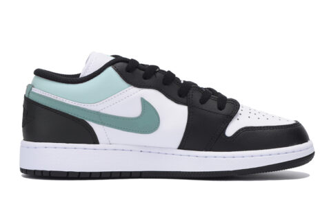 Jordan Air Jordan 1 Abrasion Resistant Slip Resistant Low top Vintage Basketball Shoes Men’s Black White Green