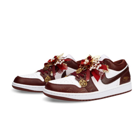 Jordan Air Jordan 1 Love Forever Abrasion Resistant Abrasion Resistant Low top Vintage Basketball Shoes Men’s Red