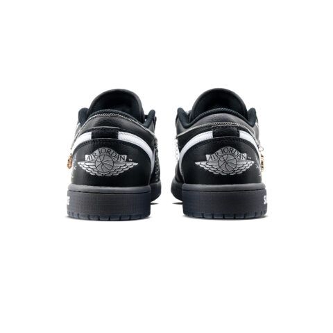 Jordan Air Jordan 1 Slip Resistant Abrasion Resistant Low top Vintage Basketball Shoes Unisex Black White