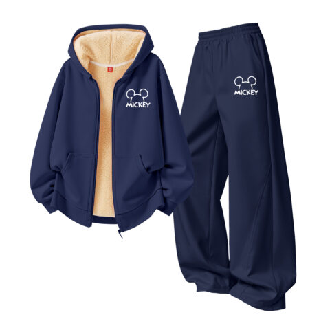 Disney Kids Casual Sportswear Crew Neck Thickened And Fleece Lined