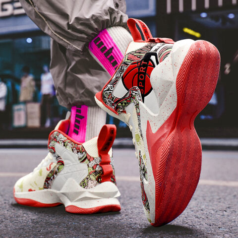 HEIWEILU Cushioning Abrasion Resistant Breathable Cushioning Abrasion Resistant Breathable Mid top Basketball Shoes