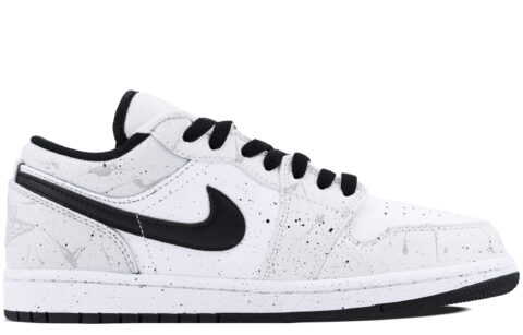 Jordan Air Jordan 1 Abrasion Resistant Breathable Cushioning Low top Vintage Basketball Shoes Men’s Black White Gray