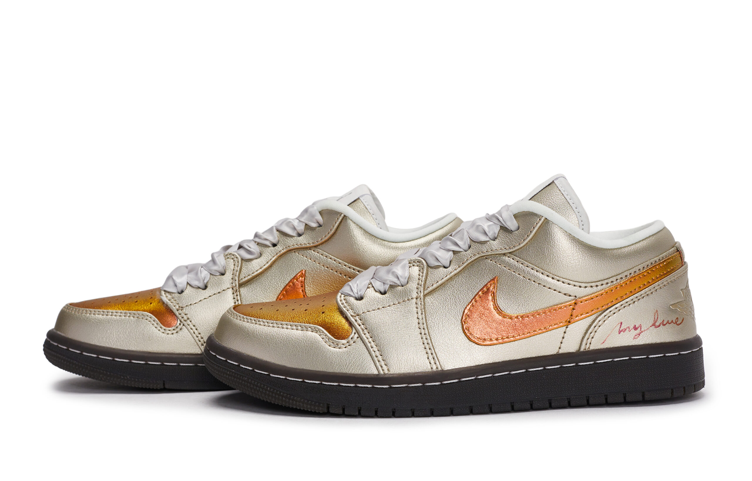 Jordan Air Jordan 1 811 Manufacturing, Afterglow Phantom, Special Shoe Box Slip Resistant Abrasion Resistant Low top
