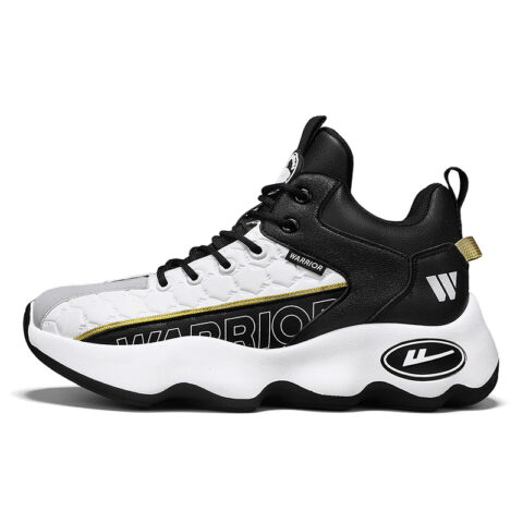 WARRIOR Basketball Shoes Men’s Low Top White Black/Beige Black/Black