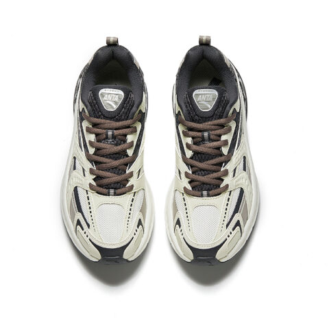 Anta Slip Resistant Abrasion Resistant Low top Casual Running Shoes Women’s Beige Black Beige