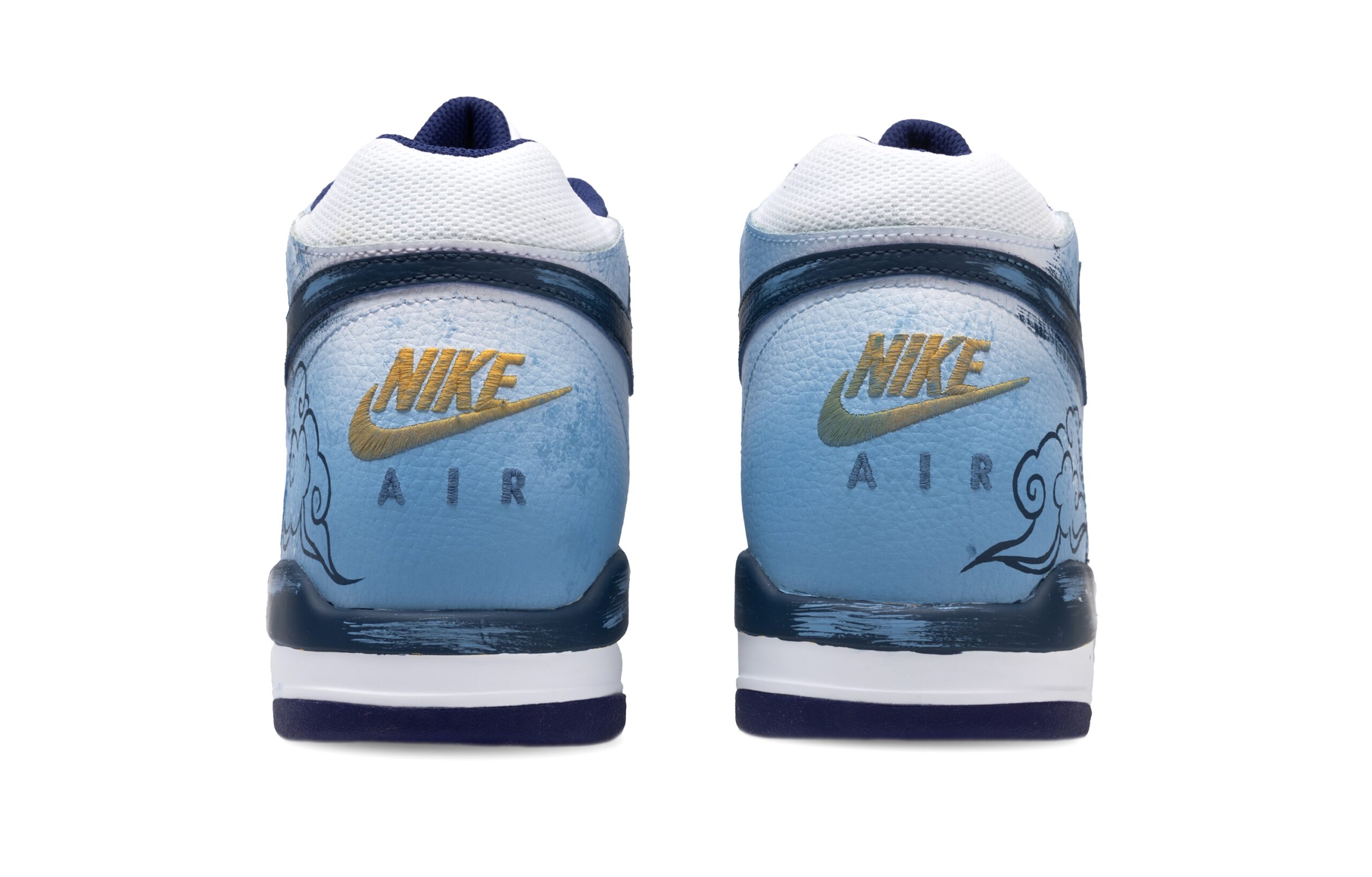 Nike Flight Legacy Vintage Basketball Shoes Men’s Mid Top White/Blue/Black