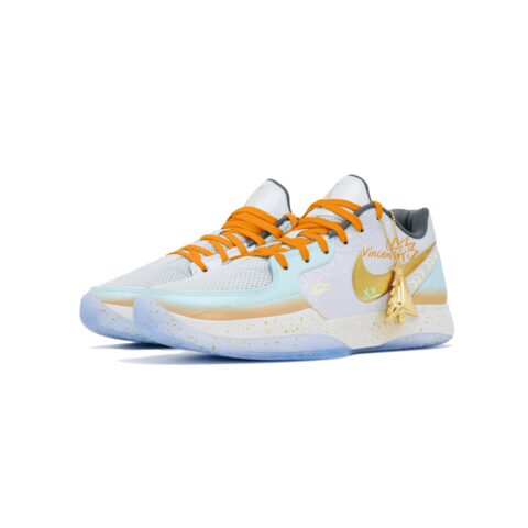 Nike Ja 2 Cushioning Slip Resistant Abrasion Resistant Low top Basketball Shoes Men’s Cyan Orange